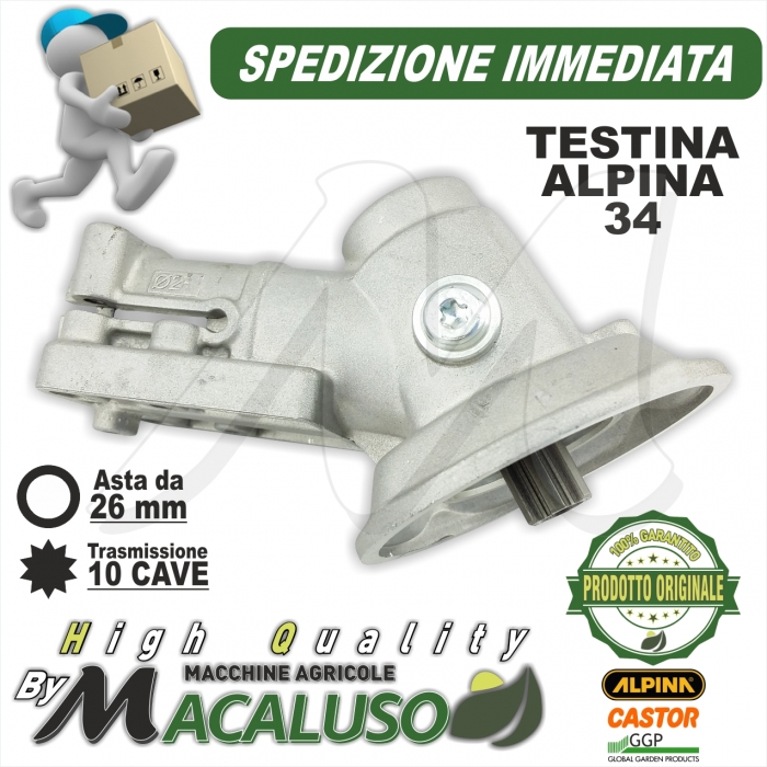 Testina e ingranaggi decespugliatore Alpina VIP34 VIP40 Castor Turbo34 Turbo40 riduttore cambio coppia conica