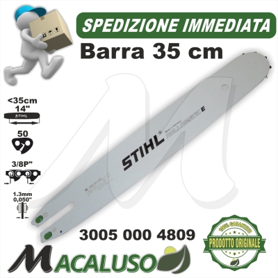 Barra Stihl 14" Cm.35 per motosega MS200T passo 3/8P da mm.1,3 maglie 50 art.30050004809 spranga