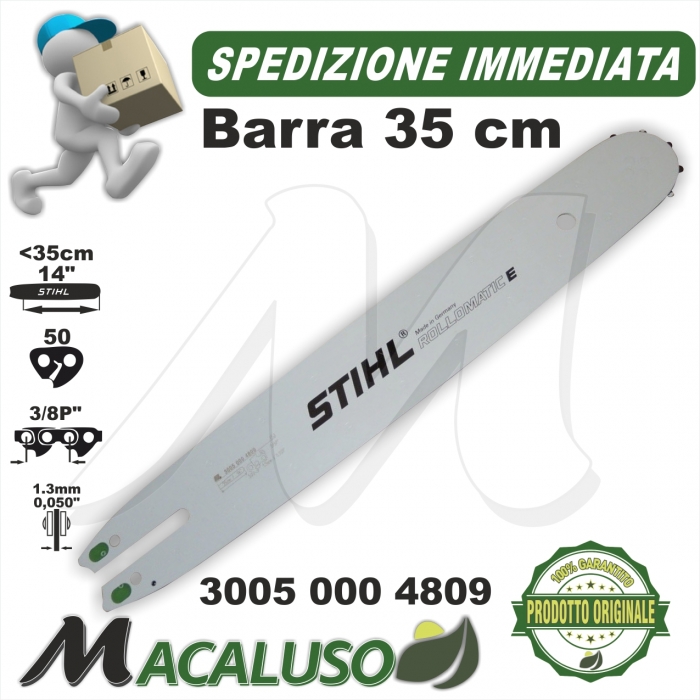 Barra Stihl 14" Cm.35 per motosega MS200T passo 3/8P da mm.1,3 maglie 50 art.30050004809 spranga