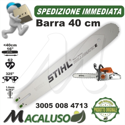 Barra Stihl 16" Cm. 40 motosega MS230 MS250 passo 325" mm. 1,6 maglie 62 spranga 30050004713