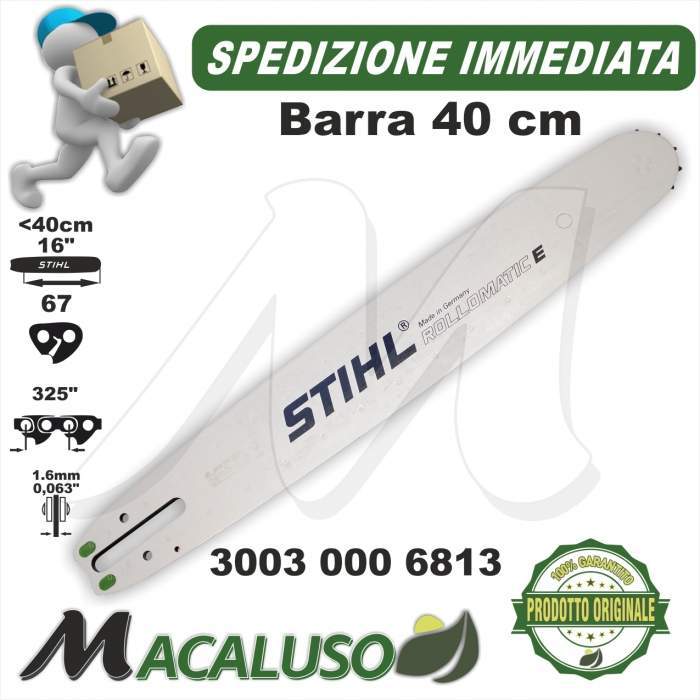 Barra Stihl 16" Cm.40 per motosega MS260 MS261 passo 325" da mm.1,6 maglie 67 art.30030006813 spranga