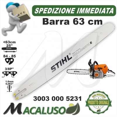 Barra Stihl 25" Cm 63 motosega MS290 MS441 066 p. 3/8" mm.1,6 maglie 84 30030005231 spranga rollomatic E