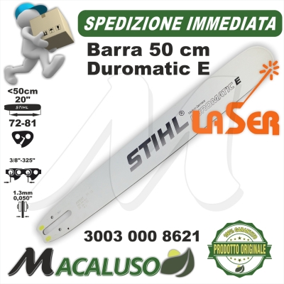 Barra Stihl 20" Cm. 50 motosega MS290 MS440 066 P. 3/8" mm.1,3 maglie 72 30030008621 spranga laser
