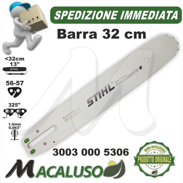 Barra Stihl 13" Cm. 32 motosega 024 026 MS260 MS270 MS280 P. 325" mm.1,6 mg. 56 spranga 30030005306