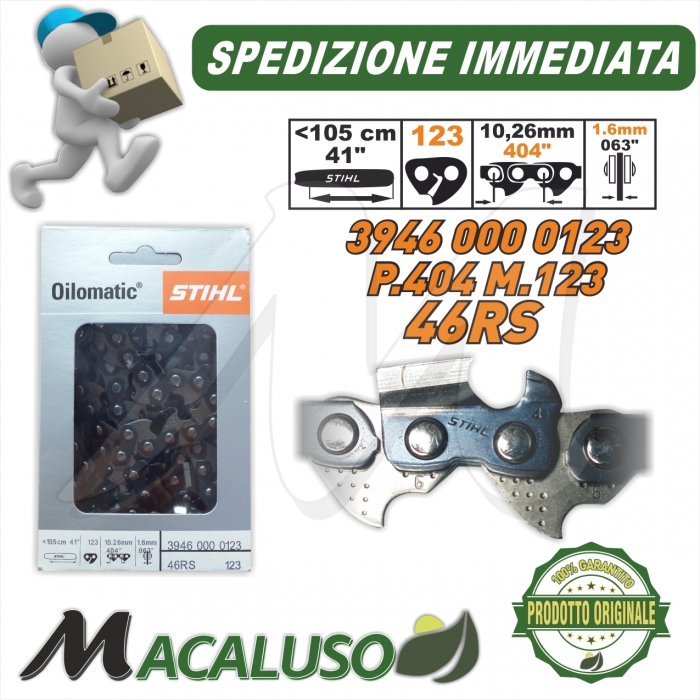 Catena Stihl x motosega Passo 404 sp.1,6 maglie 123 barra spranga 39460000123