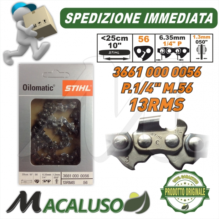 Catena Stihl x motosega Passo 1/4 sp.1,3 maglie 56 art.36610000056