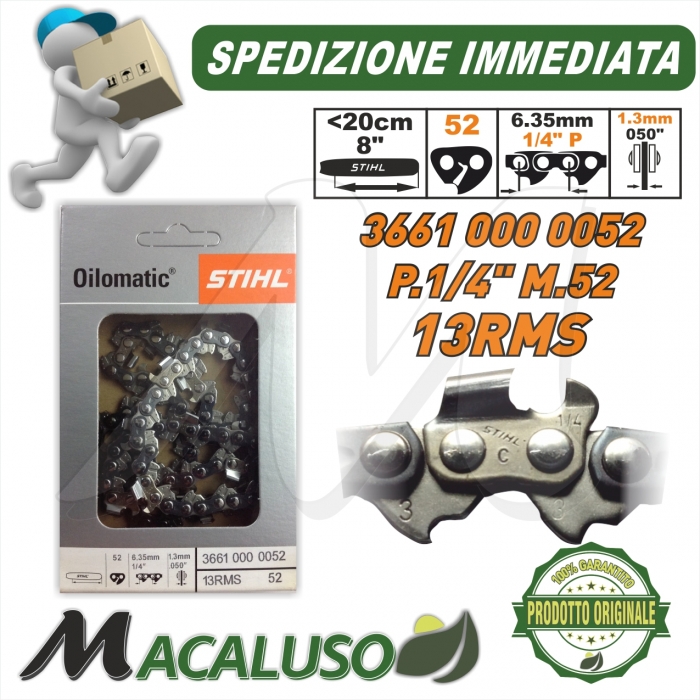 Catena Stihl x motosega Passo 1/4 sp.1,3 maglie 52 36610000052
