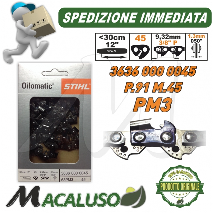 Catena Stihl x motosega Passo 3/8 P sp.1,3 maglie 45 36360000045