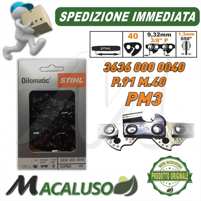 Catena Stihl x motosega Passo 3/8 P sp.1,3 maglie 40 36360000040