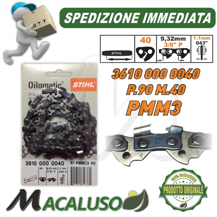 Catena Stihl x motosega Passo 3/8 P sp.1,1 maglie 40 Art.36100000040