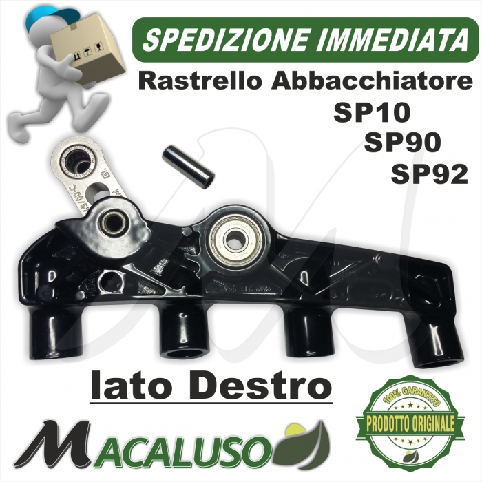 Rastrello destro squotitore Stihl SP10 SP90 SP92 completo di maglia e spinotto 42497407203
