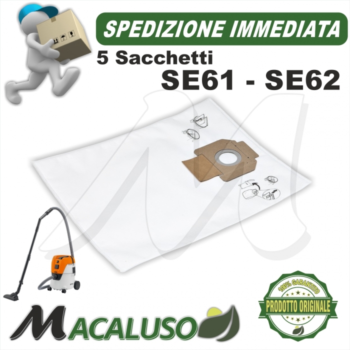 Kit 5 sacchetti per aspirapolvere Stihl SE61 - 61E
