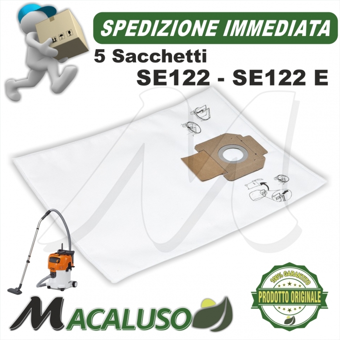 Kit 5 sacchetti aspirapolvere Stihl SE122 SE122E 49015009007 filtro