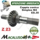 Coppia conica Brumi Simplex M4 esagono 30 corona z 23 sfilabile pignone z 7 asse cavettato