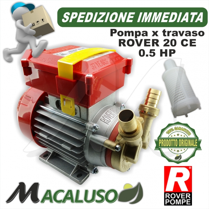 Elettropompa travaso vino acqua alimenti Rover 20 bisenso 0,5 hp pompa elettrica