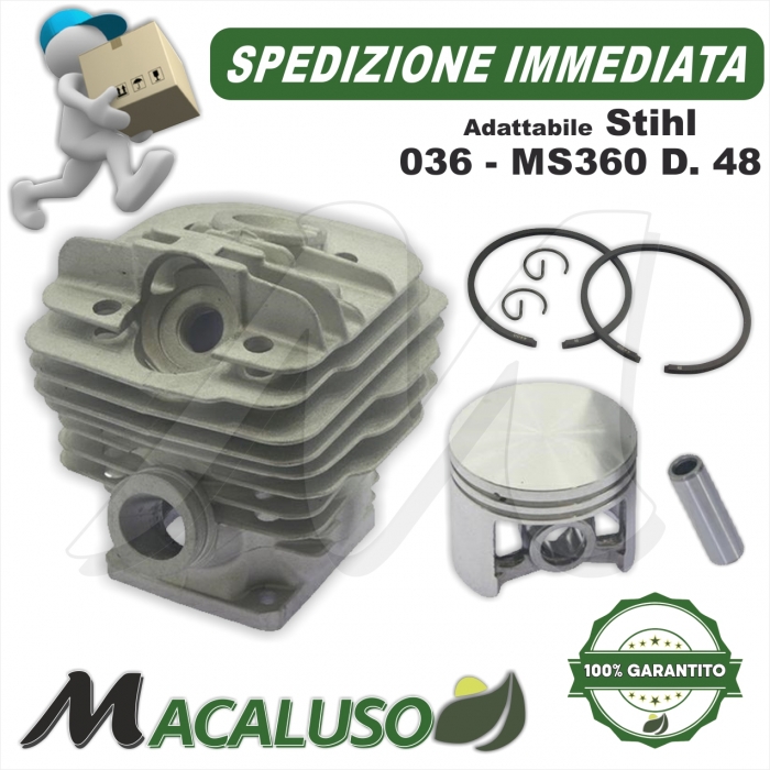 Cilindro pistone adattabile motosega Stihl 036 MS360 d 48 gruppo termico