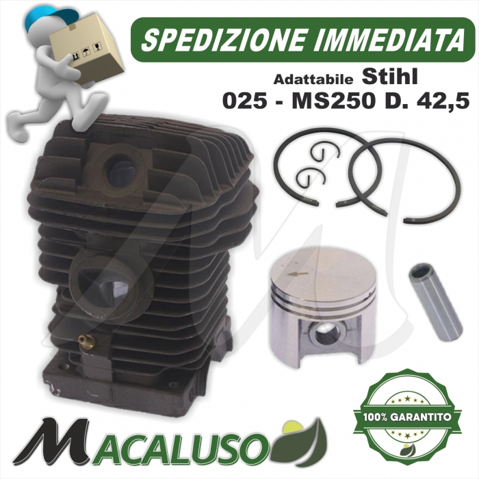 Cilindro pistone adattabile motosega Stihl 025 MS250 d 42,5 gruppo termico