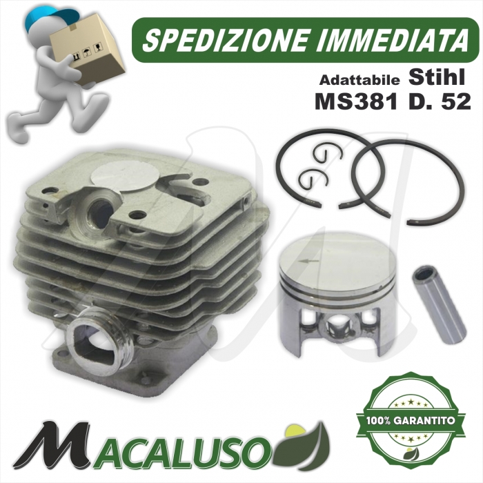 Cilindro pistone adattabile motosega Stihl MS381 d 52 gruppo termico