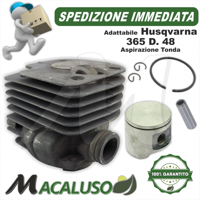 Cilindro pistone adattabile motosega Husqvarna 365 d 48 aspirazione rotonda gruppo termico