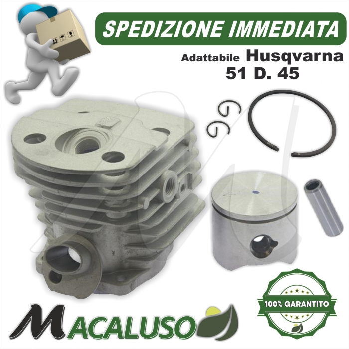 Cilindro pistone adattabile motosega Husqvarna 51 d 45 gruppo termico