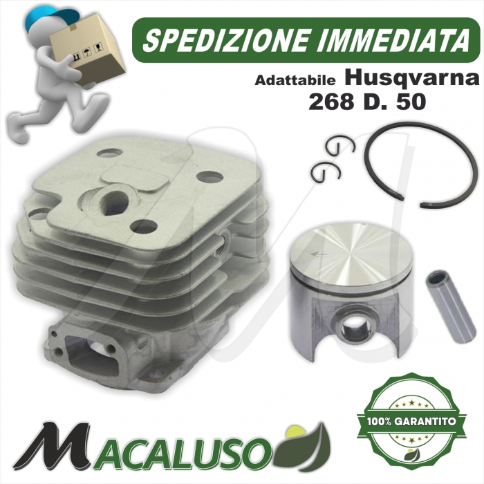 Cilindro pistone adattabile motosega Husqvarna 268 d 50 gruppo termico
