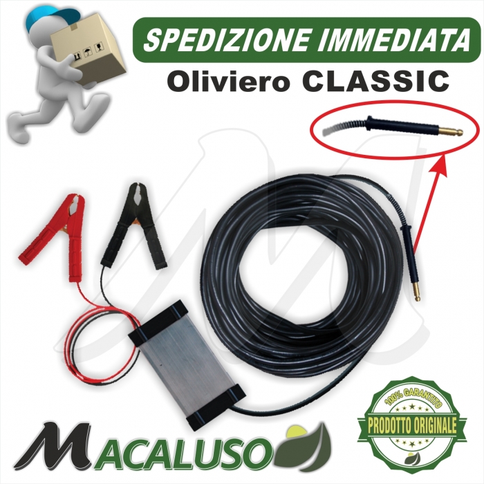 Alimentatore completo con 20 mt. di cavo per abbacchiatore Oliviero Classic, art.A001 C