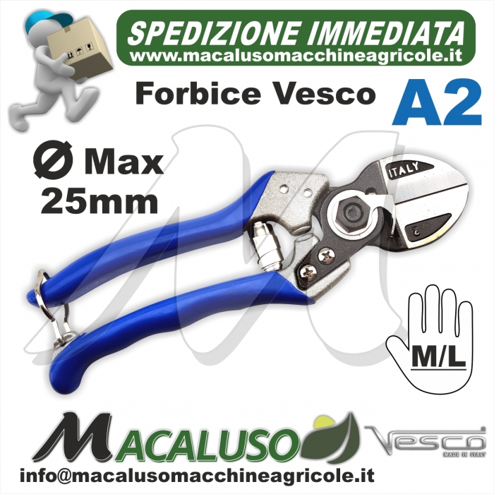 Forbice A2 M/L Vesco doppio taglio tronca rami forbici potatura frutteto