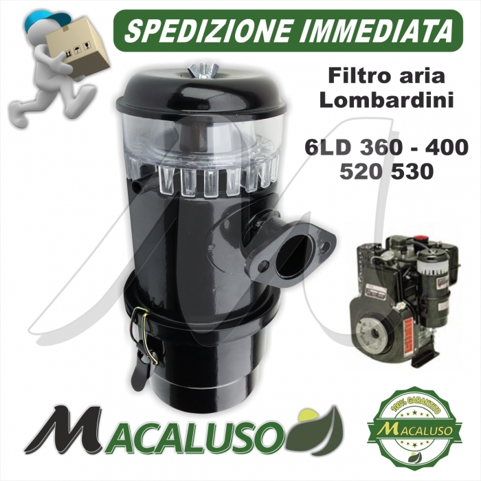 Filtro aria completo motore lombardini 6LD 360 400 435 520 bagno d'olio 6ld360 6ld400 6ld435