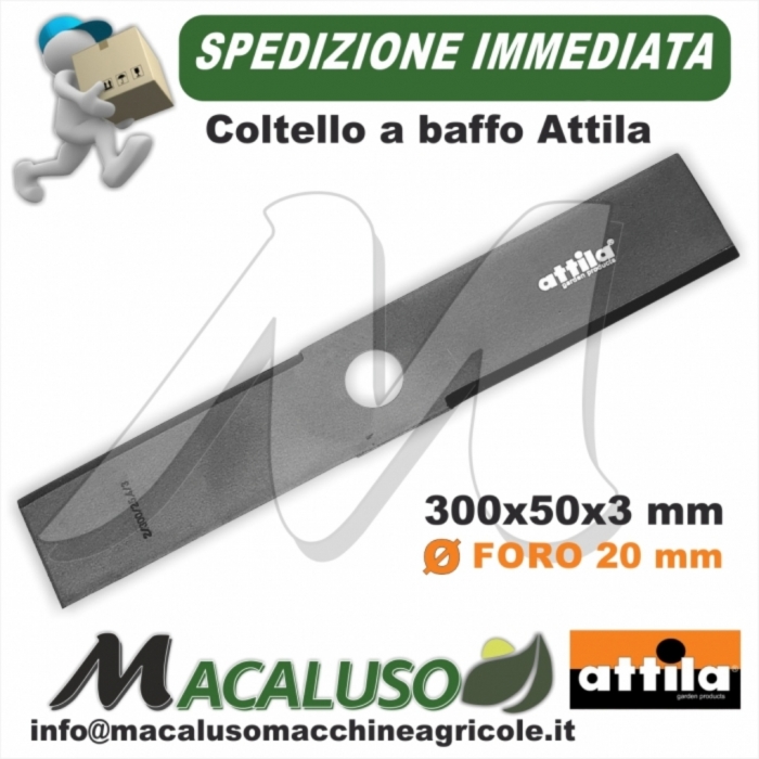 Disco Attila 2 denti mm.300x3 foro mm.20 lama a baffo decespugliatore 017817