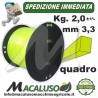 Filo nylon decespugliatore quadro mm 3,3 Kg 2 uso professionale