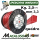 Filo nylon decespugliatore Valgarden Nylon line Quadro da mm.3,3 Kg.2 PROFESSIONALE