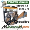 Filo nylon Stihl quadrato da mm.3,0 x 43 mt 00009304305 decespugliatore