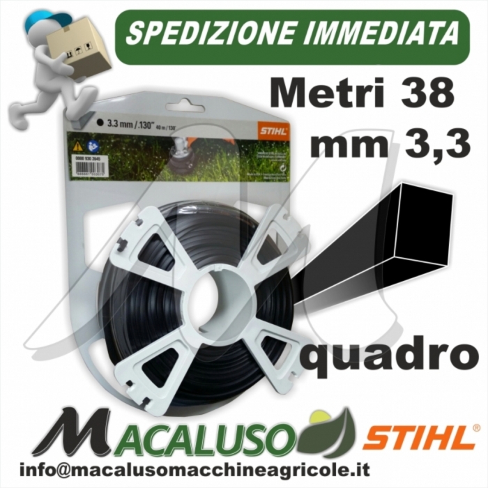 Filo nylon Stihl quadrato mm.3,3 x 40 metri 00009302645