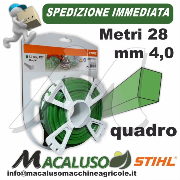 Filo nylon Stihl quadrato mm. 4,0 x 28 metri 00009303611 decespugliatore