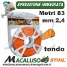 Filo nylon Stihl tondo arancio mm 2,4 x 83 mt. 00009302340 decespugliatore arancione