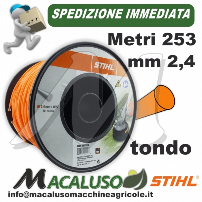Filo nylon Stihl tondo mm.2,4 x 261 mt. 00009302246 decespugliatore