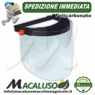 Visiera trasparente protezione viso occhi naso policarbonato sicurezza protettiva decespugliatore