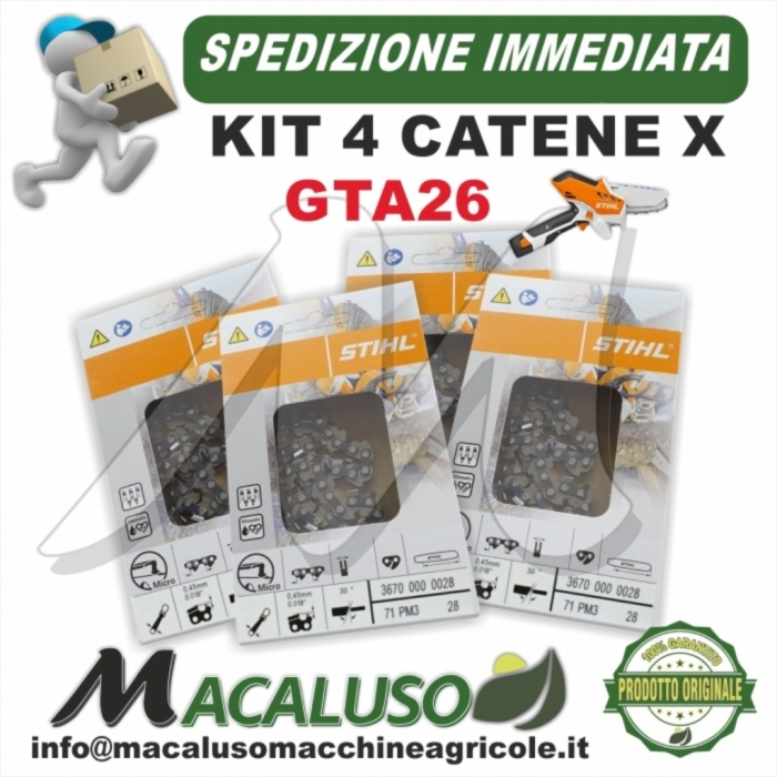 Catena Stihl GTA26 Passo 1/4 sp.1,1 maglie 28 Potatore GTA 26 36700000028