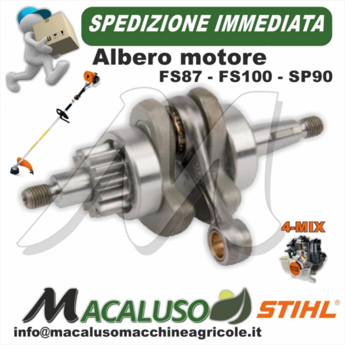 Albero motore decespugliatore Stihl FS87 FS90 FS100 41800300410 albero a gomiti