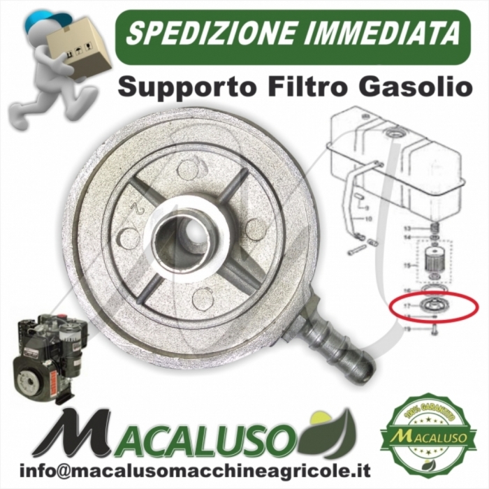 Coperchio filtro gasolio motore lombardini 6LD 360 400 520 530 supporto 6ld360 6ld400