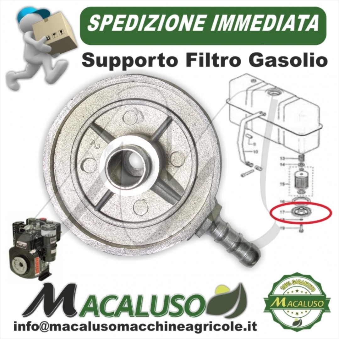 Coperchio filtro gasolio motore lombardini 6LD 360 400 435 520 530 nafta  supporto 6ld360 6ld400 6ld435 - Macaluso Macchine Agricole