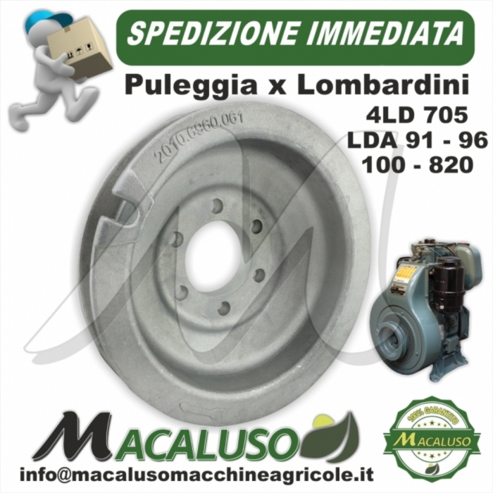 Puleggia avviamento motore Lombardini 4LD640 4LD705 4LD820 LDA91 LDA96 LDA97 LDA100