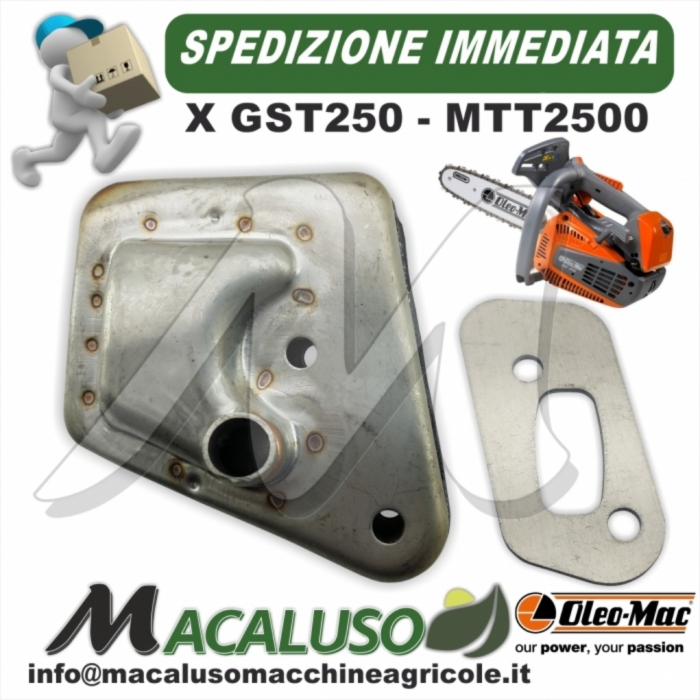 Marmitta Motosega Oleomac GST250 Efco MTT2500 Emak scarico silenziatore scappamento gst 250 mtt 2500
