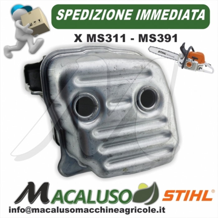 Marmitta per motosega Stihl MS311 MS391 art.11401400653 scarico silenziatore