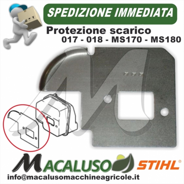 Piastra raffreddamento marmitta motosega Stihl 017 018 MS170 MS180 paratia scarico silenziatore 11301413200