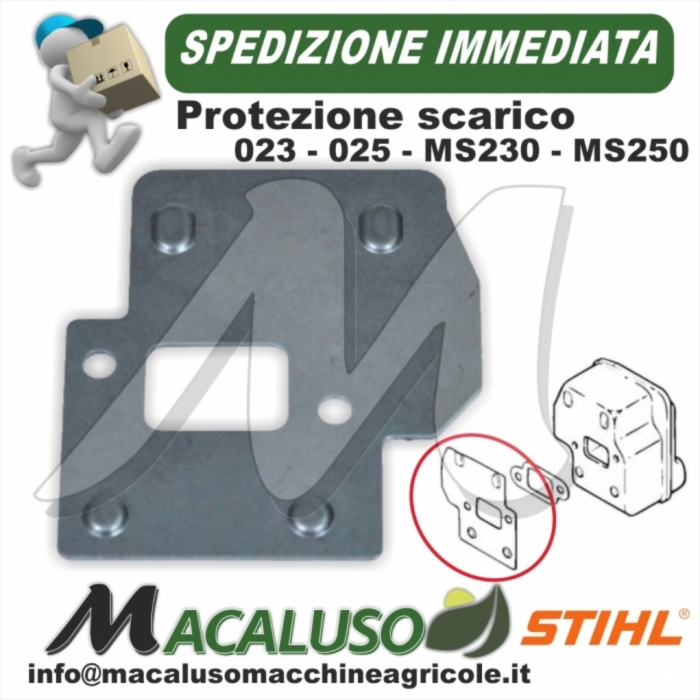 Piastra raffreddamento marmitta motosega Stihl 023 025 MS230 MS250 paratia scarico silenziatore 11231413200