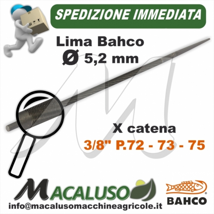Lima o Tondino Bahco 13/64 mm.5,2 (vedi migliori dettagli)