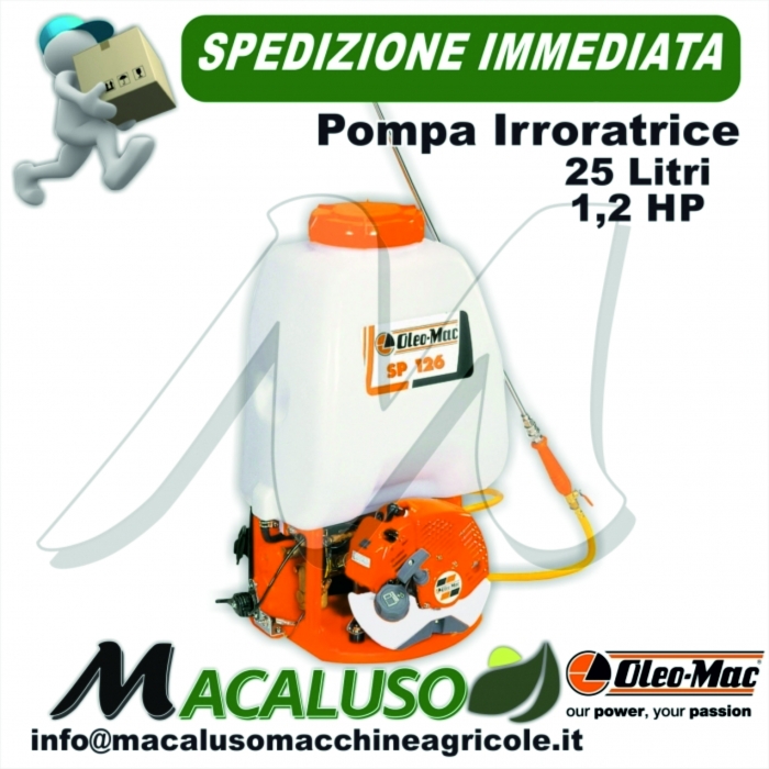 Pompa irroratrice Oleo Mac SP 126 irroratore spalleggiato 25 lt  disinfettazione sanificazione - Macaluso Macchine Agricole