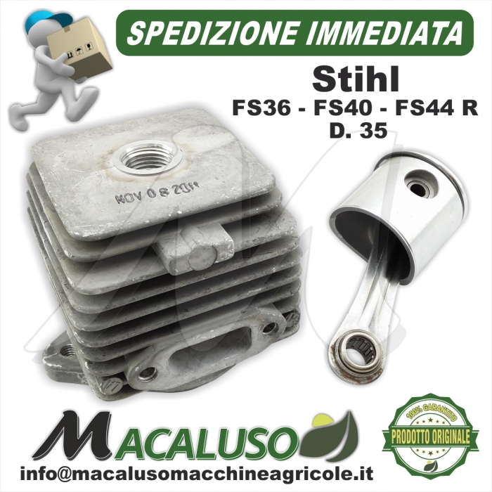 Cilindro pistone biella decespugliatore Stihl FS36 FS40 FS44R d. 35 gruppo termico 41300201200