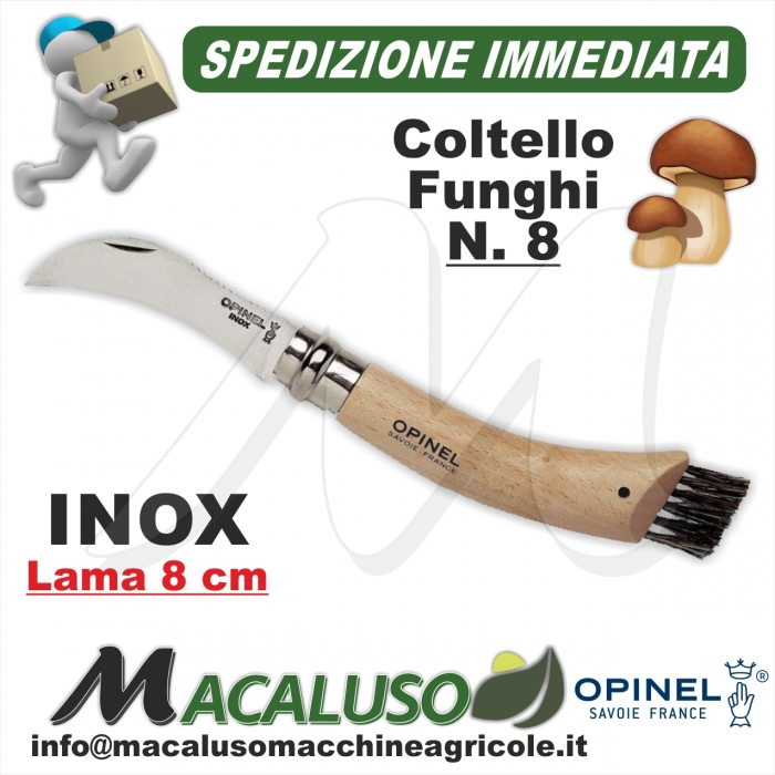 Coltello Opinel raccolta funghi N°8 lama acciaio coltellino cutter